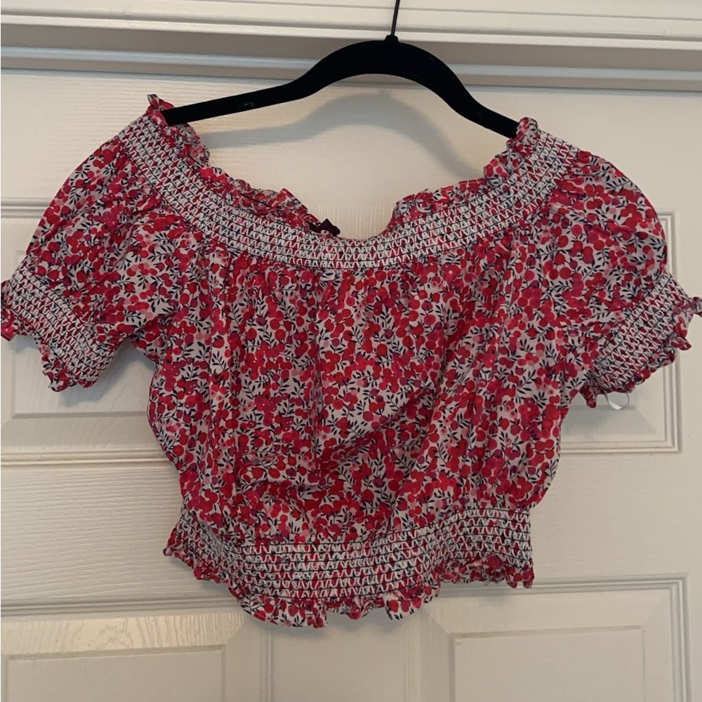 J crew floral crop top
